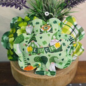 Set of 3 Green Lucky Shamrock Mini Pillow, St Patrick Day Tiered Tray Decor